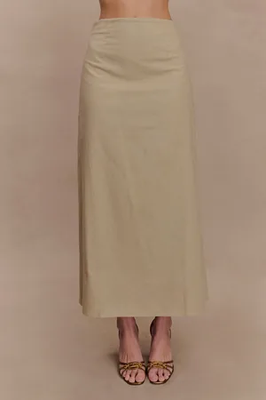 MESHKI Dora Linen Midi Skirt