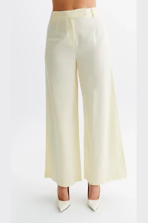 MESHKI Franca Linen Wide Leg Pant