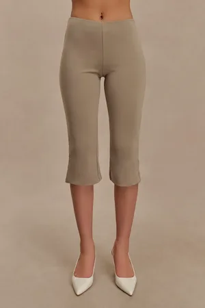 MESHKI Layla Flared Crepe Capri Pants
