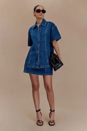 MESHKI Maya Oversized Denim Shirt