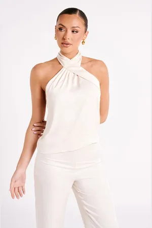 MESHKI Elisa Satin Halter Top