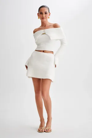 MESHKI Baxter Fluffy Knit Mini Skirt