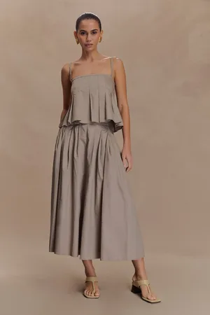 MESHKI Mae A-Line Midi Skirt