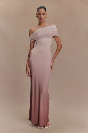 MESHKI Cassandra Off Shoulder Slinky Maxi Dress