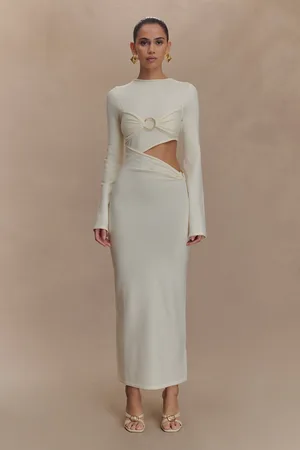 MESHKI Azariah Long Sleeve Knit Midi Dress