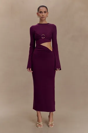 MESHKI Azariah Long Sleeve Knit Midi Dress