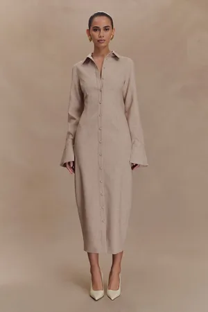 MESHKI Dorian Fitted Shirt Midi Dress