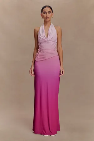 MESHKI Bruna Slinky Fishtail Maxi Skirt