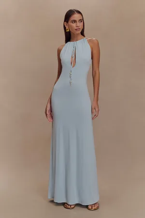 MESHKI Beryl Slinky Maxi Dress With Pearls