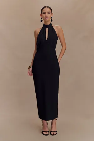 MESHKI Mierah Halter Midi Dress With Hardware