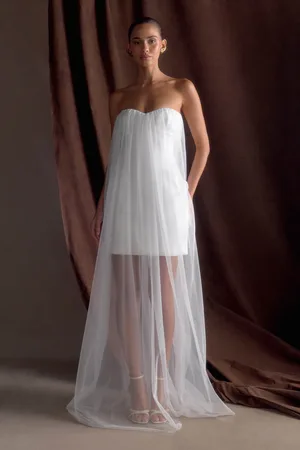 MESHKI Bettany Chiffon Strapless Maxi Dress