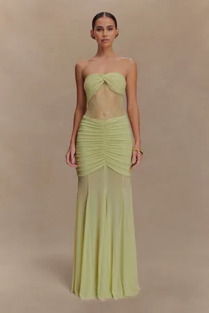 MESHKI Khadijah Lace And Mesh Maxi Dress