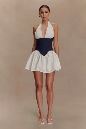 MESHKI Merlyn Denim Cotton Mini Dress