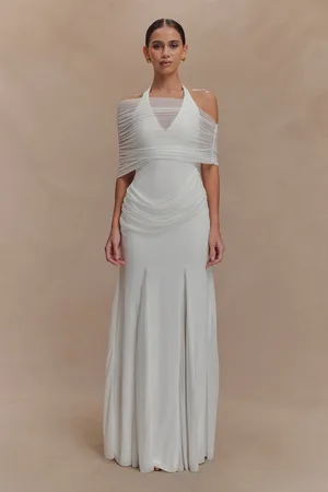MESHKI Gabrielle Slinky And Mesh Maxi Dress