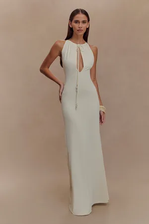 MESHKI Beryl Slinky Maxi Dress With Pearls
