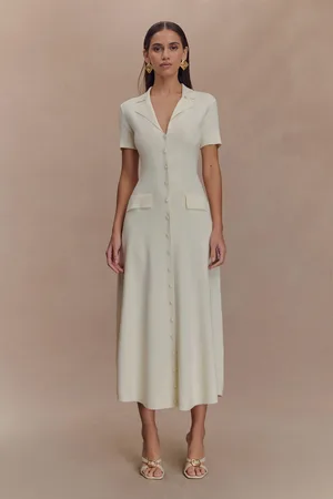 MESHKI Pearson Short Sleeve Knit Midi Dress