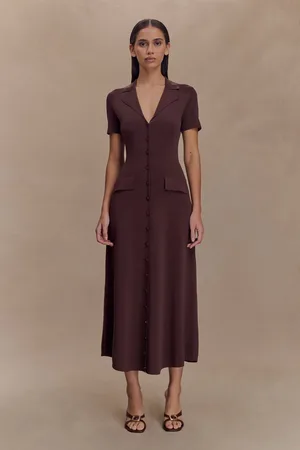 MESHKI Pearson Short Sleeve Knit Midi Dress