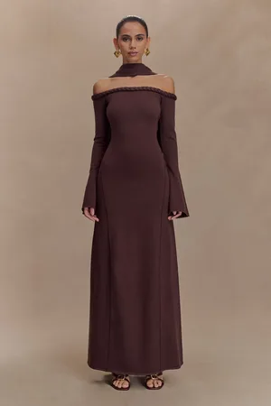 MESHKI Heidi Strapless Knit Scarf Maxi Dress