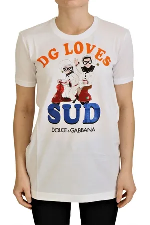 Dolce & Gabbana T-Shirts, female, , Size: 2XS Dolce Gabbana Cotton DG Loves SUD T-shirt