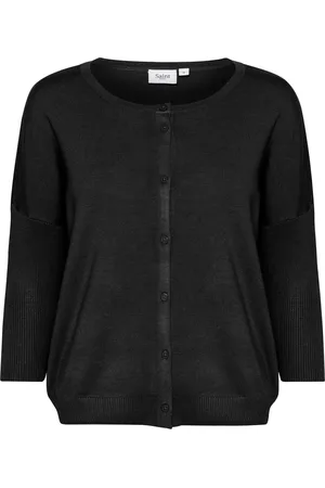 Saint Tropez Cardigans, female, , Size: XS Ribbed Cardigan with Button Closure