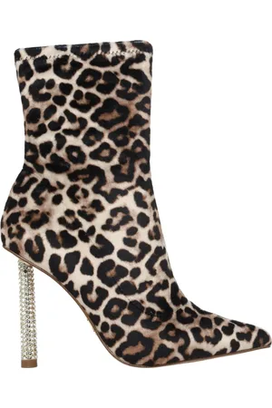 Steve Madden Heeled Boots, female, , Size: 7 1/2 US Leopard Suede Ankle Boot