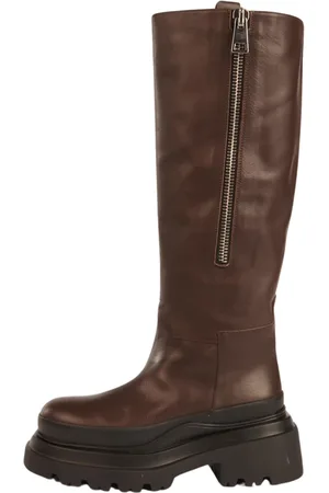 Plan C High Boots, female, , Size: 6 US Dark Leather Knee-High Boots