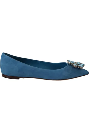 Dolce & Gabbana Ballerinas, female, , Size: 5 US Suede Crystal Loafers Flats Shoes
