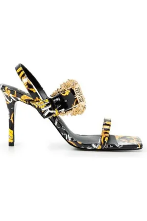 VERSACE High Heel Sandals, female, , Size: 7 US Baroque Print High Heel Sandals - Size 38