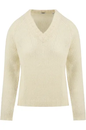 Aspesi V-neck Knitwear, female, , Size: 2XS Natural Sweater Model 3210 P598
