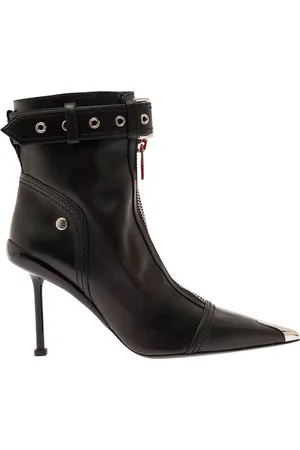 Alexander McQueen Heeled Boots, female, , Size: 7 US Buckle Bootie