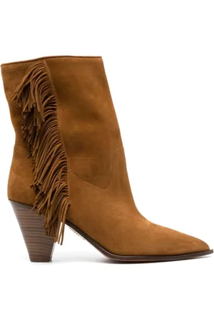 Aquazzura Cowboy Boots, female, , Size: 6 US Suede Fringed T7 Boots