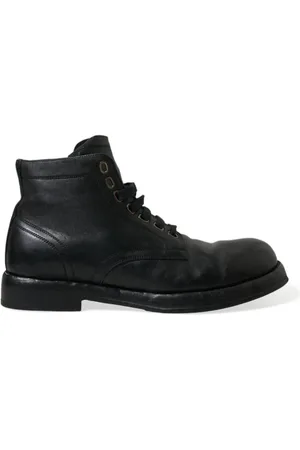 Dolce & Gabbana Lace-up Boots, male, , Size: 8 US Handcrafted Leather Ankle Boots