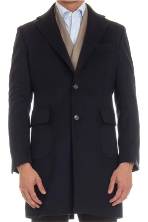 BARBA Single-Breasted Coats, male, , Size: 2XL Cashmere Coat with Revers
