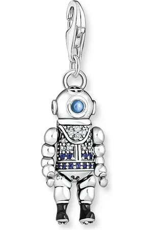 Thomas Sabo Jewellery, female, , Size: ONE SIZE Diver Charm Silver 925 Black Enamel