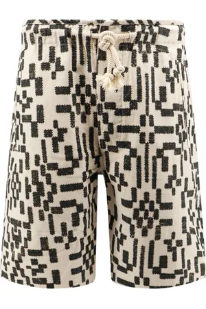 Isabel Marant Casual Shorts, male, , Size: M Geometric Print Cotton Bermuda Shorts