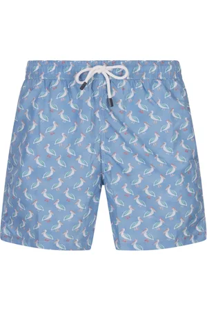 FEDELI Beachwear, male, , Size: XL Blue Pelican Swim Shorts