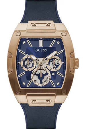 Guess Watches, male, , Size: ONE SIZE Leather/Silicone Band Watch