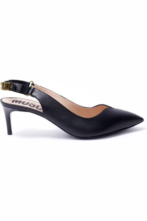 Moschino Pumps, female, , Size: 6 US Metallic Letters Sling Back Heels