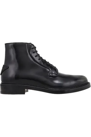 Prada Lace-up Boots, male, , Size: 7 US Leather Lace-Up Boots for Men