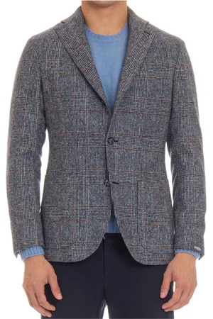 BARBA Blazers, male, , Size: L MultiColour Jacket Three Button Style