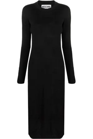Moschino Knitted Dresses, female, , Size: 2XS Fitted Knitted Midi Dress