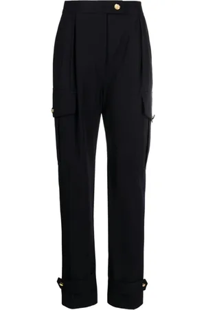 Alexander McQueen Straight Trousers, female, , Size: M Navy Tapered Cargo Trousers