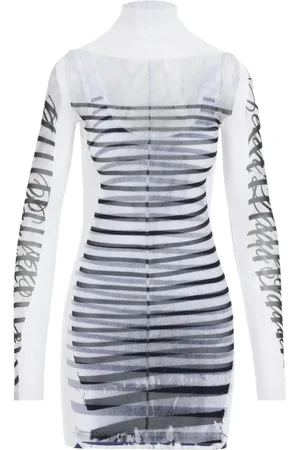 Jean Paul Gaultier Short Dresses, female, , Size: S Printed Mesh Mini Dress
