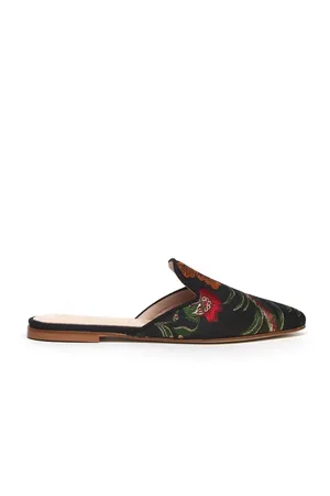 Strategia Mules, female, , Size: 10 US leather slipper with applications