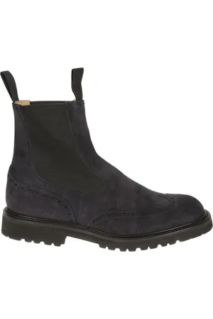 TRICKERS Chelsea Boots, male, , Size: 7 US Navy Suede Chelsea Ankle Boot