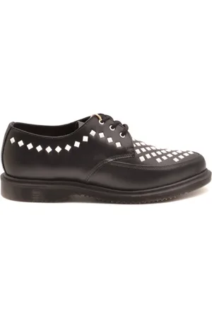 Dr. Martens Laced Shoes, female, , Size: 11 US Text Print Brown Derby Shoes