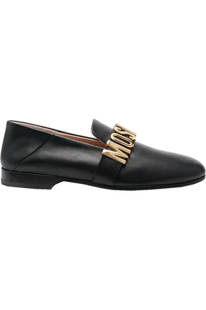 Moschino Loafers, male, , Size: 7 US Metallic Letters Loafers