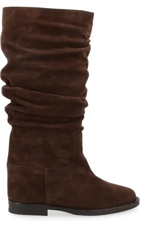 Via Roma High Boots, female, , Size: 8 1/2 US Folded Boot 4159-Velour-Psyke