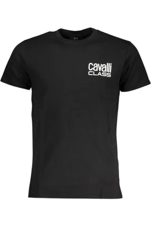 Roberto Cavalli T-Shirts, male, , Size: XL Cotton T-Shirt with Print Logo