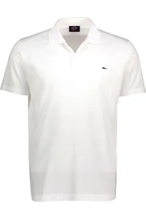 Paul & Shark Polo Shirts, male, , Size: M Cotton Pique Polo with Shark Badge
